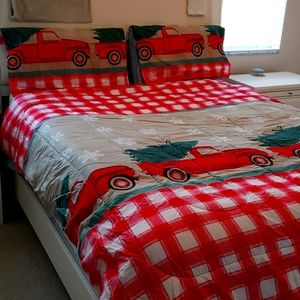 Queen size comforter with 2  matching pillow shams